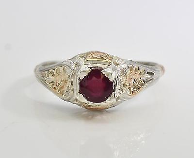 46ctw Genuine Ruby 925 Sterling 14k Rose Gold Engagement Ring