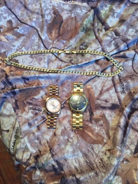 Men's watches and necklace