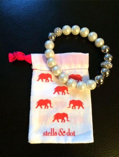 Stella and Dot pearl and crystal bracelet