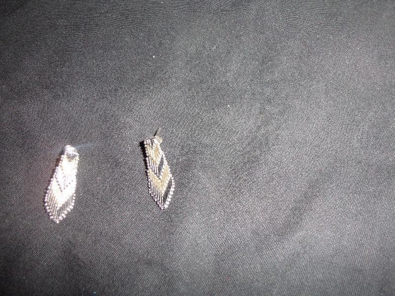 sterling silver two tone -- good quality earrings, not a cheapie
