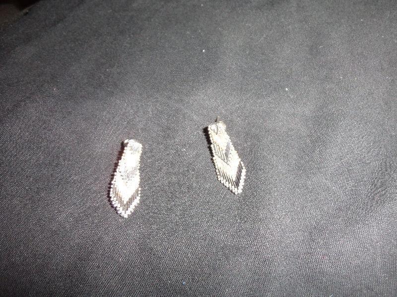 sterling silver two tone -- good quality earrings, not a cheapie