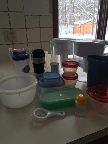 Kitchen storage containers & Brita water / juice jugs