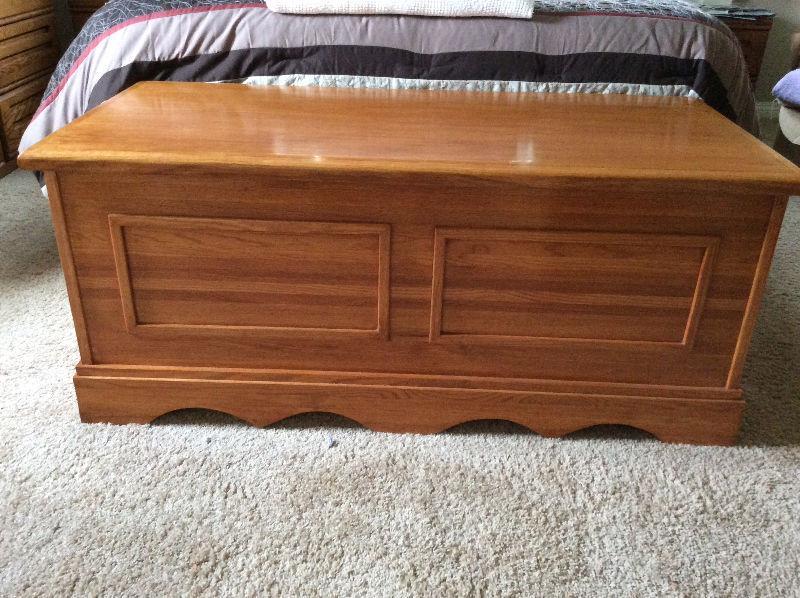 Oak, hand-crafted chest, cedar-lined