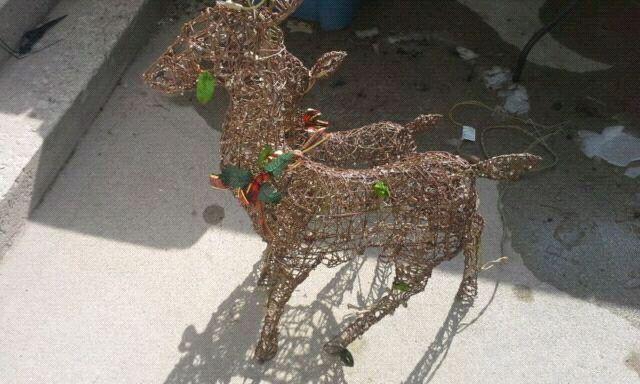 Light Up Grapevine PVC Christmas Deers
