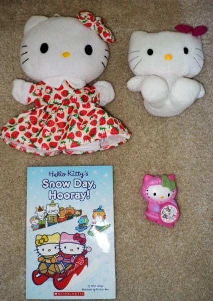 Hello Kitty Puppet, Stuffed doll, Calendar doll and 2 Books