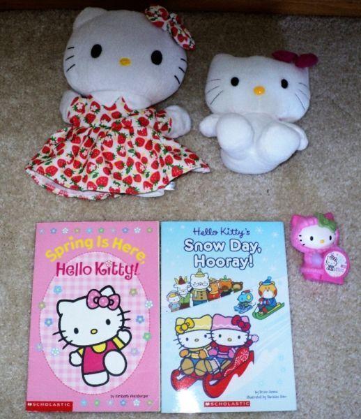 Hello Kitty Puppet, Stuffed doll, Calendar doll and 2 Books