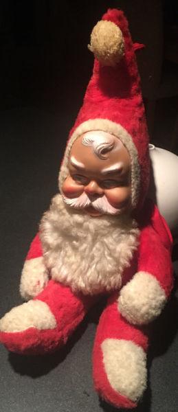 Vintage Rubber face Santa Claus Stuffed toy ? Rushton/Gund