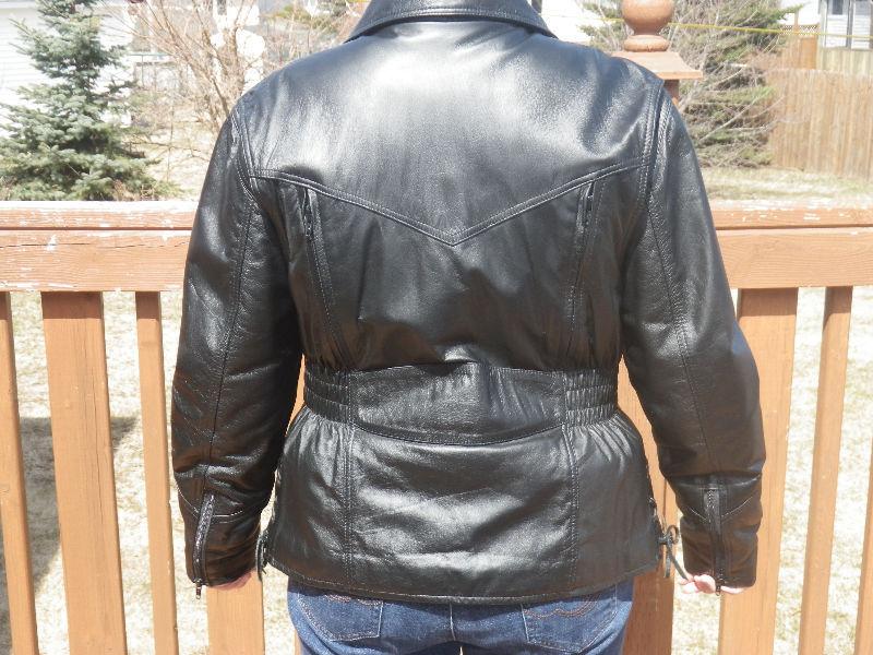 Motorcycle Leather Jacket - Ladies