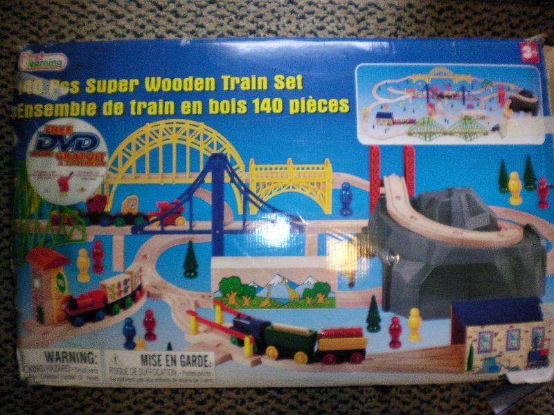 childrens wooden train set