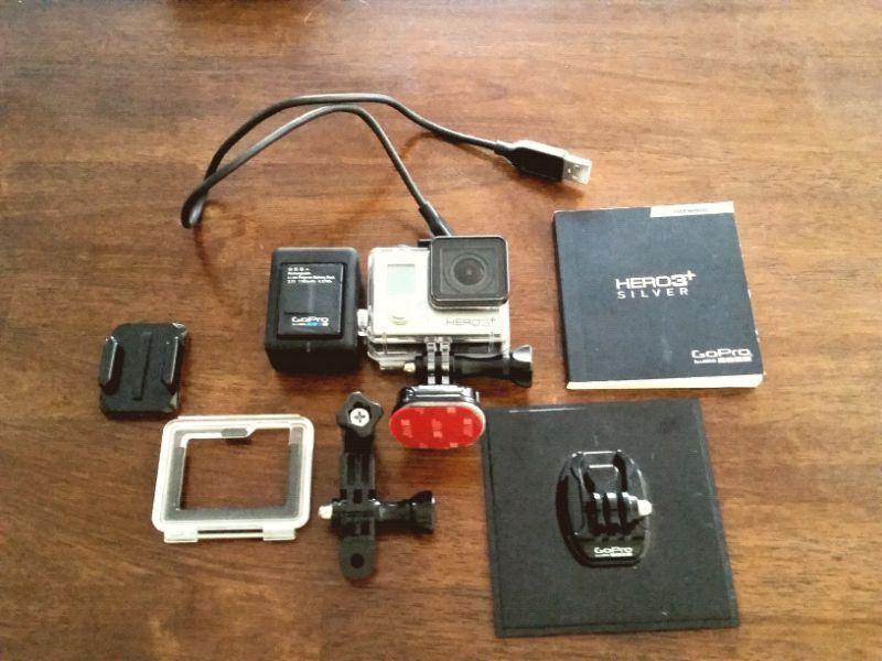 GoPro Hero 3+Silver edition with accessories