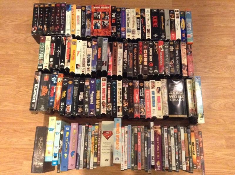Lot of VHS/DVDs plus TV Boxed Sets $75
