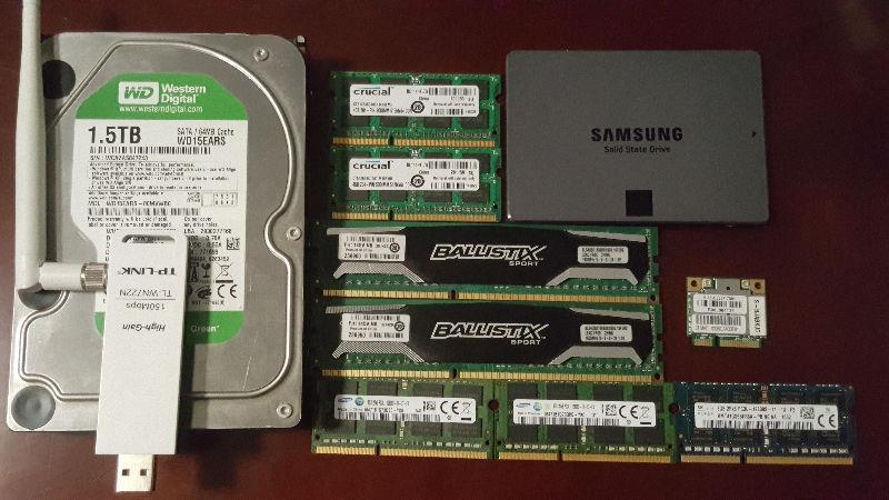 Computer Components-Hard Drives-Memory-SSD-WiFi