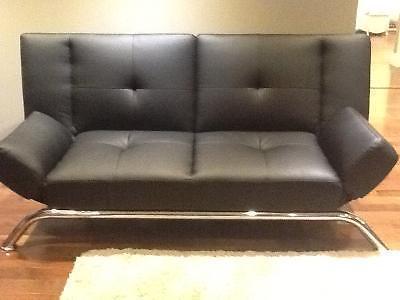 Black Fouton couch - Crome frame