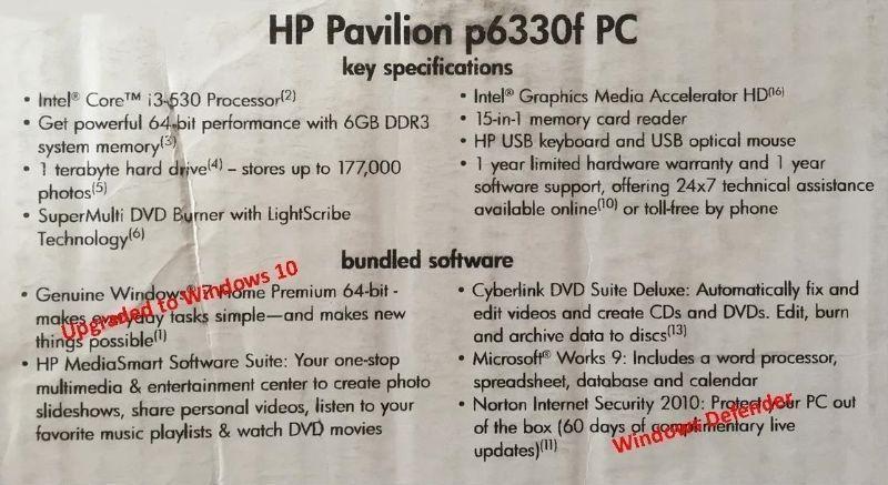 HP Pavilion p6330f PC