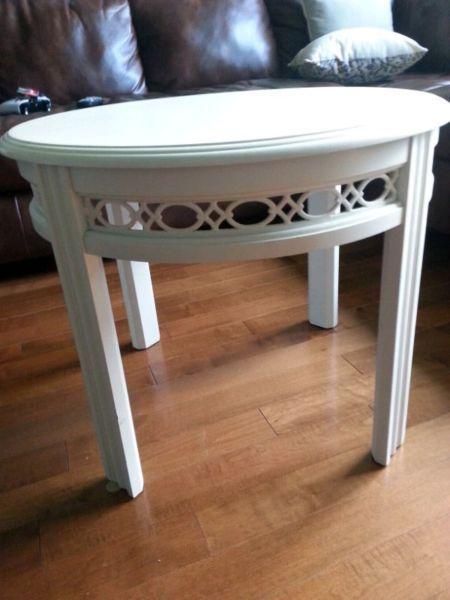 White wooden table