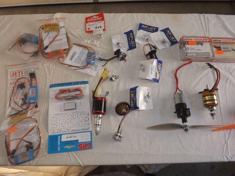 Lots of small electric motors & ESCS and more Prop adapters
