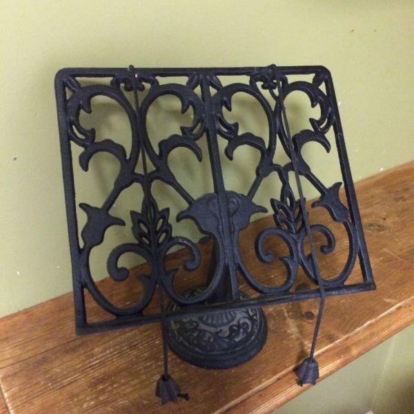 Black Wrought Iron Recipe (or other) Book Holder