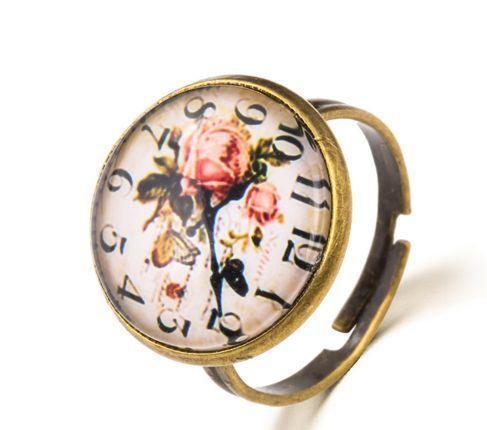 Vintage Adjustable Round Clock Engagement Ring