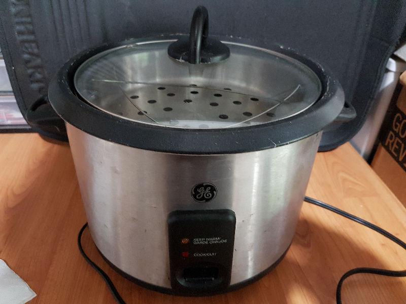 Stainless Steel Electric Rice Cooker & Vegetable Steamer