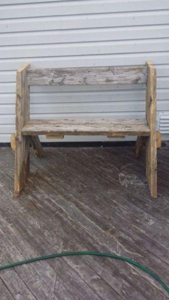 Barn wood bench