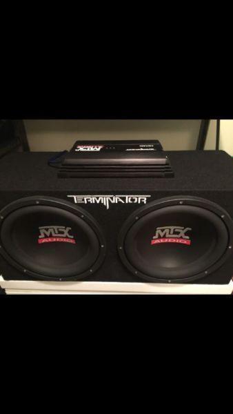 MTX Terminator Dual 12 Inch Subwoofer with Amplifier