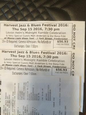 2 tickets Thursday night Harvest Blues Tent With Matt Andersen