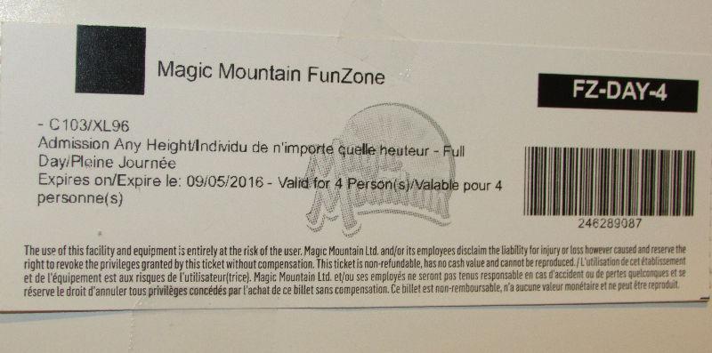 Family of 4 all day pass to Fun Zone