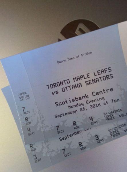 Maple Leafs vs. Senators Preseason Tickets in Halifax - Sept 26