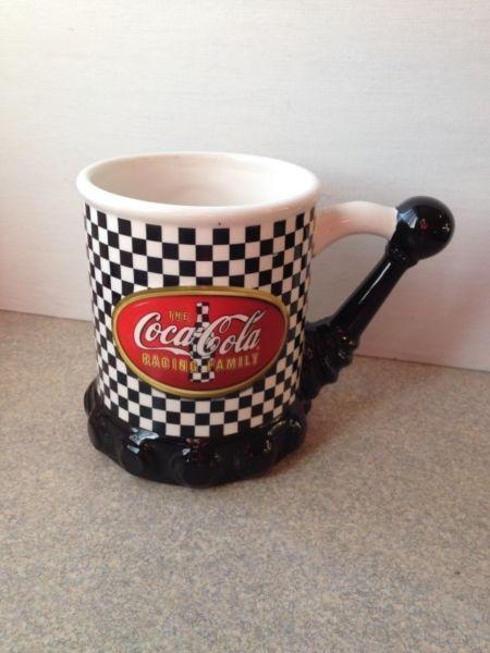 Coca Cola Nascar Collectible Ceramic Mugs set of 2