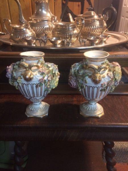 Pair of seves pottery vase is for sale. $80