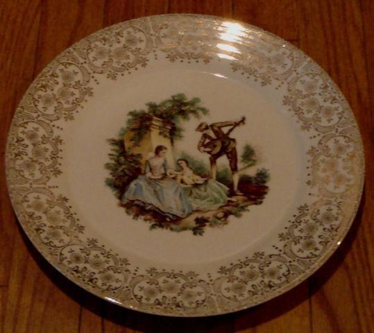 Vintage Triumph American Limoges Decorative Plate 22K Gold