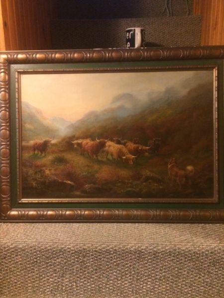 Original oil painting by J.T Huges. Oil on Board