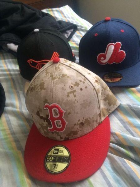 3 New Era MLB hats size 7 5/8