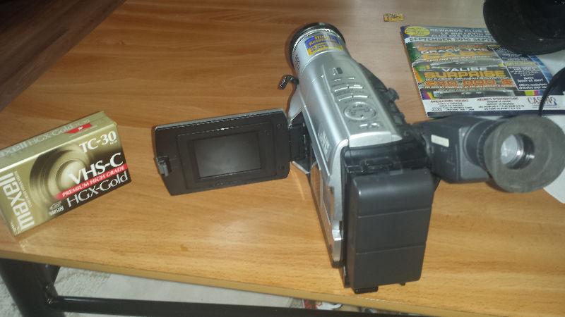 Camcorder and carrying case with small film
