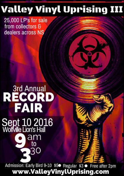 3rd Annual Record Fair in Wolfville,NS Sept 10th - LP's Records