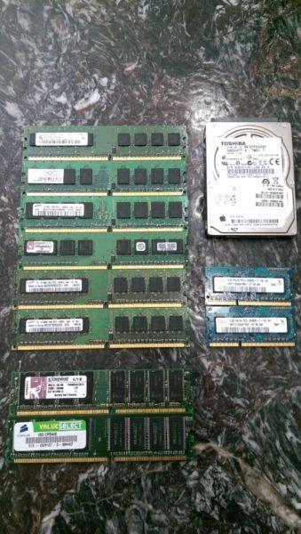 RAM and 2.5 HDD hard drive
