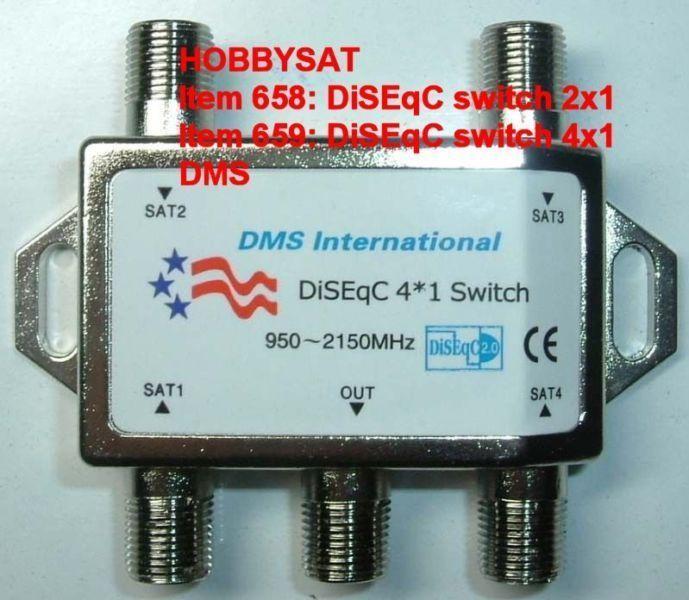DMS 2x1 4x1 DiSEqC LNB switch 4 satellites