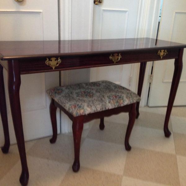 Beautiful Hall Table or Desk/Sofa Table,with Upholstered Bench