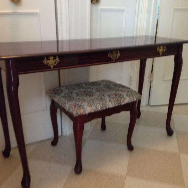 Beautiful Hall Table or Desk/Sofa Table,with Upholstered Bench