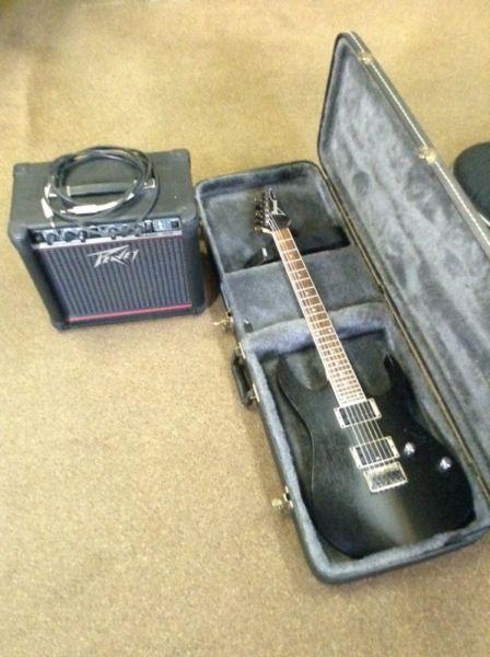 Ibanez rg321, case, peavey amp, strap