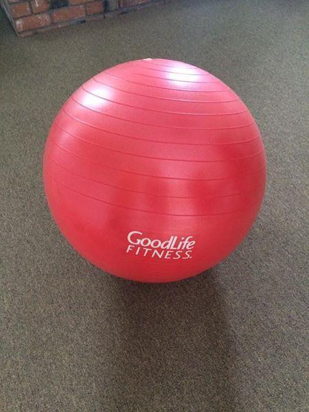 Small Exercise Ball and 2 x 5lb and 2 x 2lb Hand weights