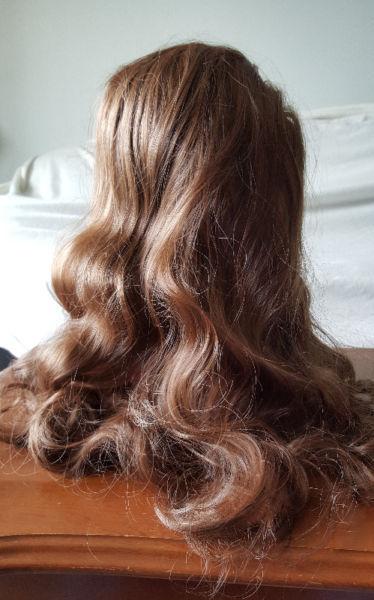 Medium Dark Brown Color Long Wavy Hair Wig