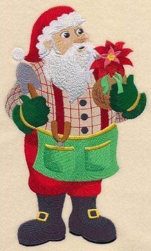 Plant a Little Christmas - Santa Embroidered Block