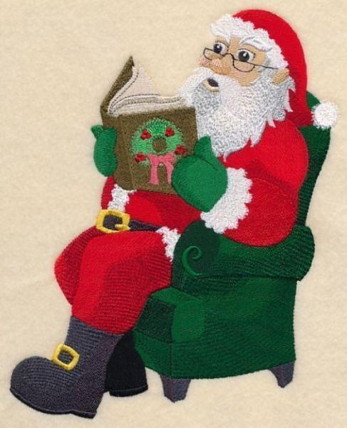 Read a Little Christmas Story - Santa Embroidered Block