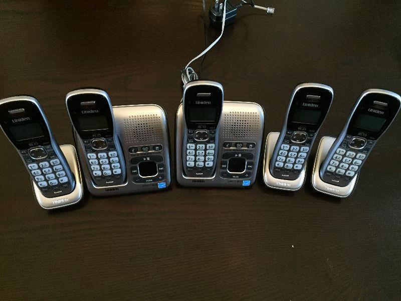 UNIDEN Cordless Home Phones - set of 5