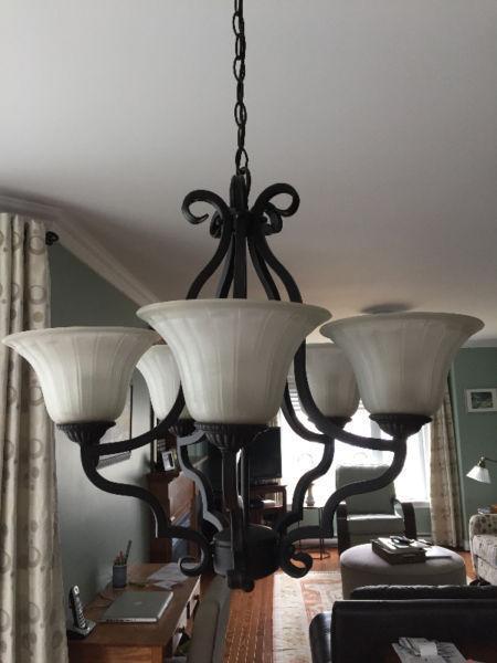 New Price! Matching chandelier & two light kitchen island light