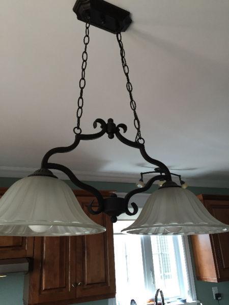 New Price! Matching chandelier & two light kitchen island light