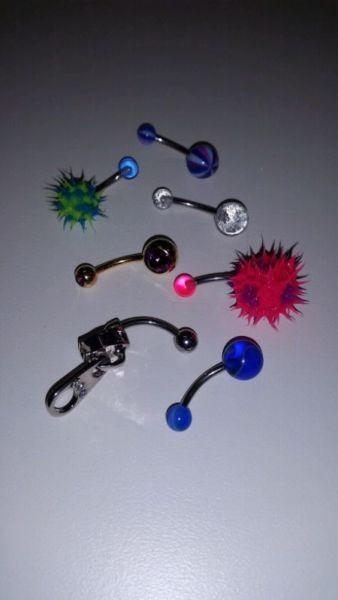 7 Brand new belly rings surgical stainless steel