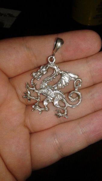 925 silver dragon pendant