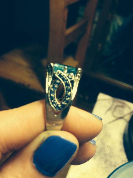 Beautiful Large 18k Blue Topaz- sapphire-diamond Ring